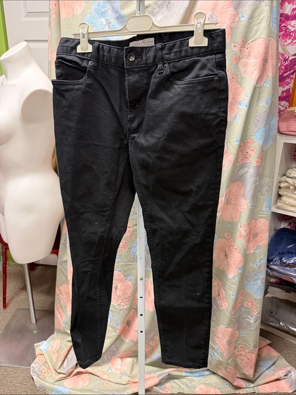 Topman Black Stretch Skinny Jeans